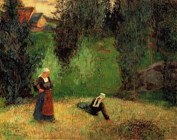 First Spring Flowers - Paul Gauguin Painting
